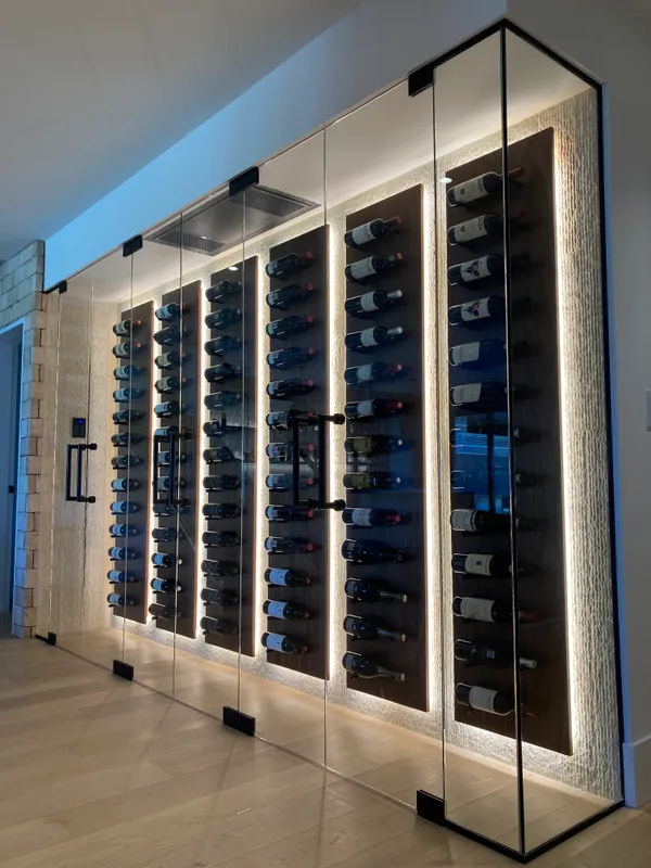 Custom glass wine cellar enclosure