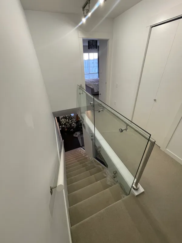 Custom glass railing installation