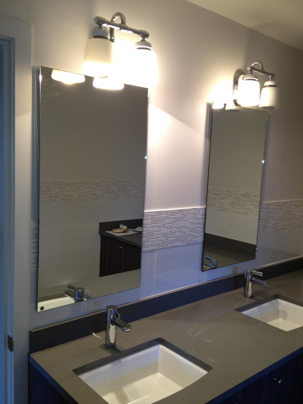 Custom frameless mirror installation